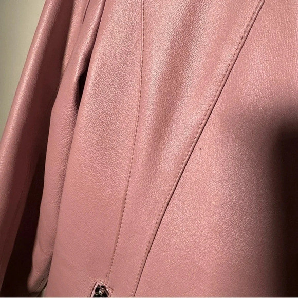 Oscar leopold genuine lambskin leather pastel  pink jacket M - Picture 6 of 12
